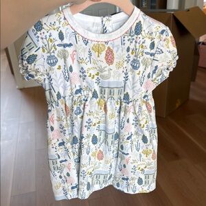 Heyward House 2T White Kids Printed Short-Sleeve Dress Top - Pink, Blue & Green